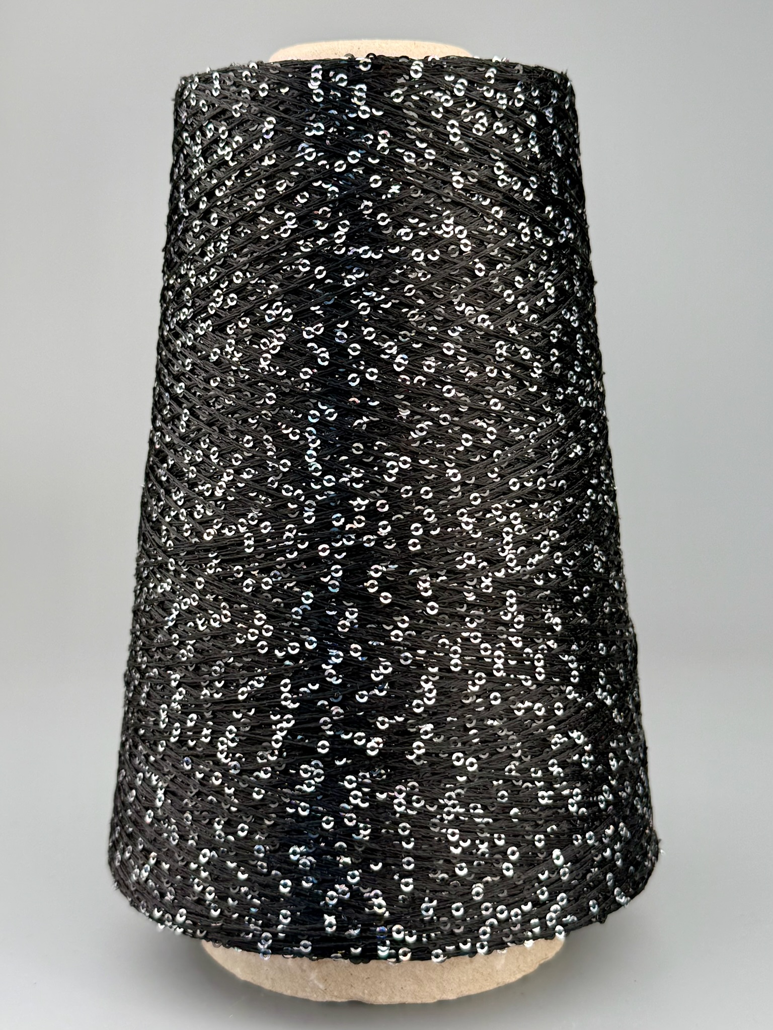 Cofil Antares Special – Dekoratives Garn mit Pailletten col. Schwarz Silber foto 2